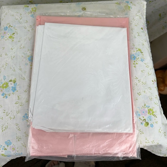 Vintage 50’s Pink Blossom Maid Plastic Table Cover - Picture 2 of 3